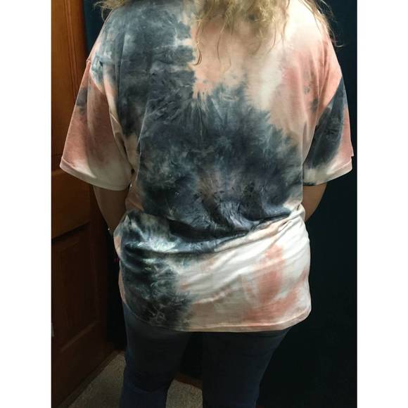 NEW SHE + SKY boxy t-shirt in rose/navy - Picture 2 of 2